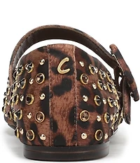 Circus NY by Sam Edelman Blaire Leopard Print Jewel Studs Mary Jane Flats