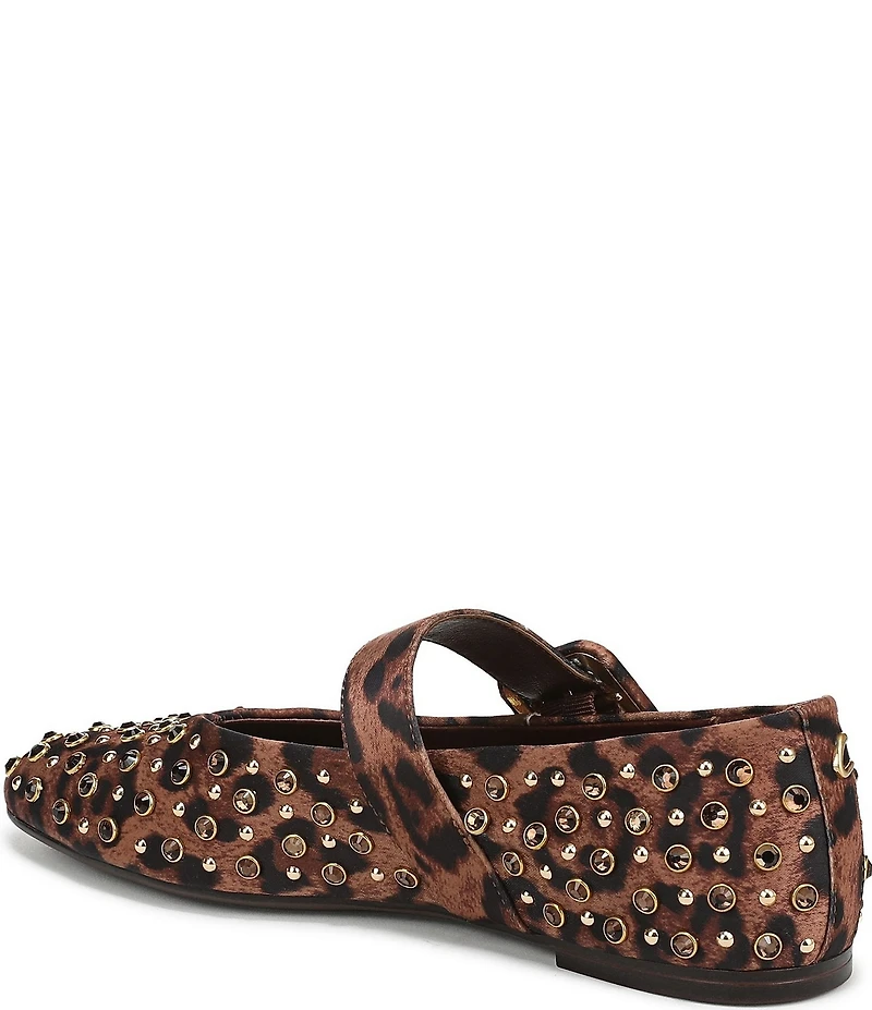 Circus NY by Sam Edelman Blaire Leopard Print Jewel Studs Mary Jane Flats