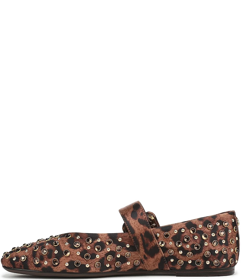 Circus NY by Sam Edelman Blaire Leopard Print Jewel Studs Mary Jane Flats