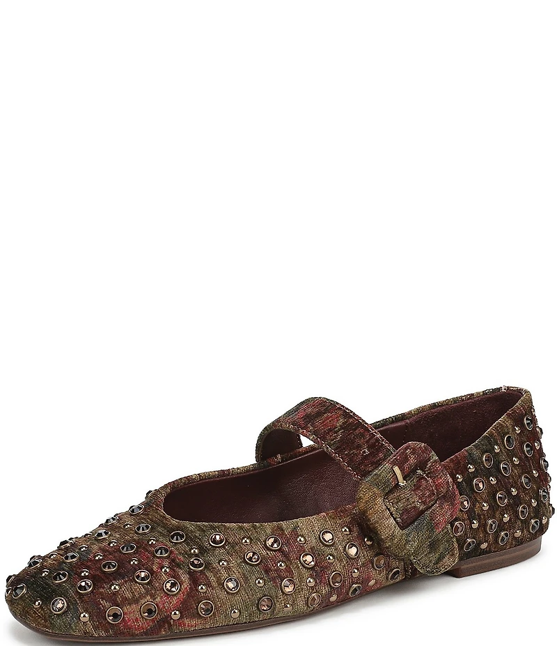Circus NY by Sam Edelman Blaire Floral Jewel Studded Mary Jane Flats