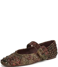 Circus NY by Sam Edelman Blaire Floral Jewel Studded Mary Jane Flats