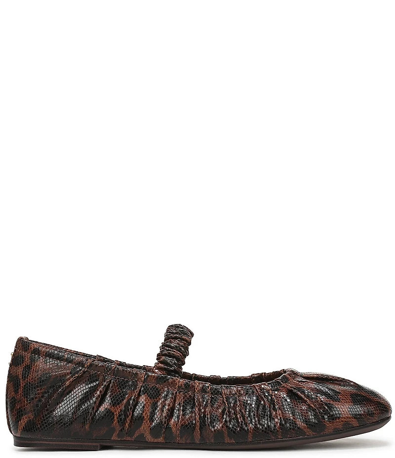 Circus NY by Sam Edelman Blythe Ruched Leopard Print Mary Jane Ballet Flats