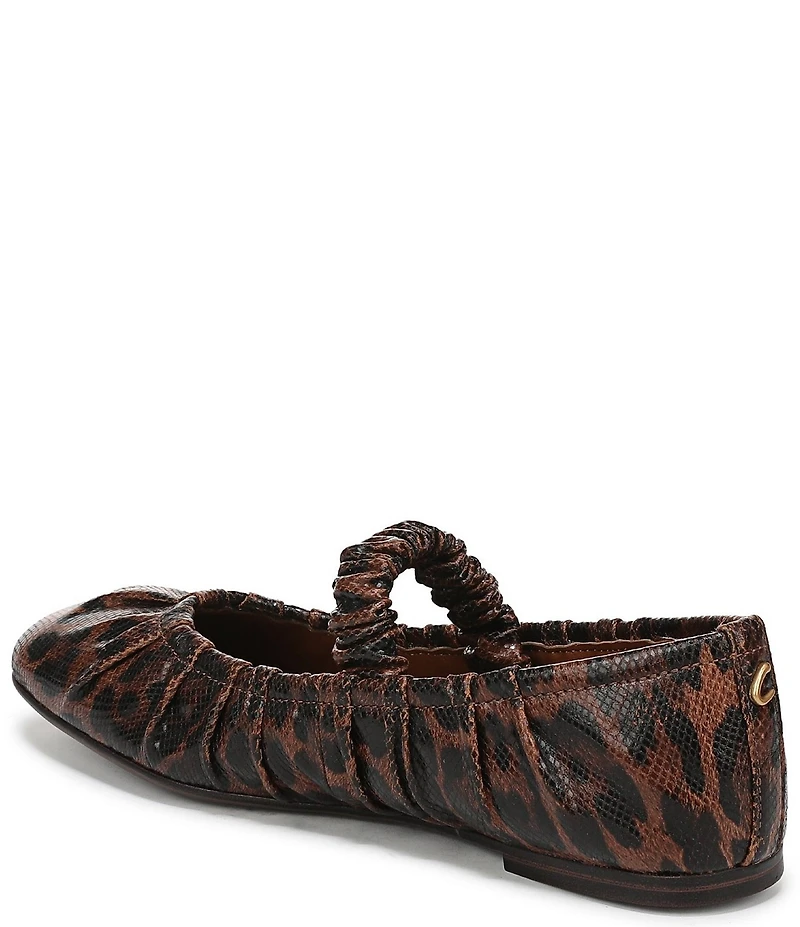 Circus NY by Sam Edelman Blythe Ruched Leopard Print Mary Jane Ballet Flats