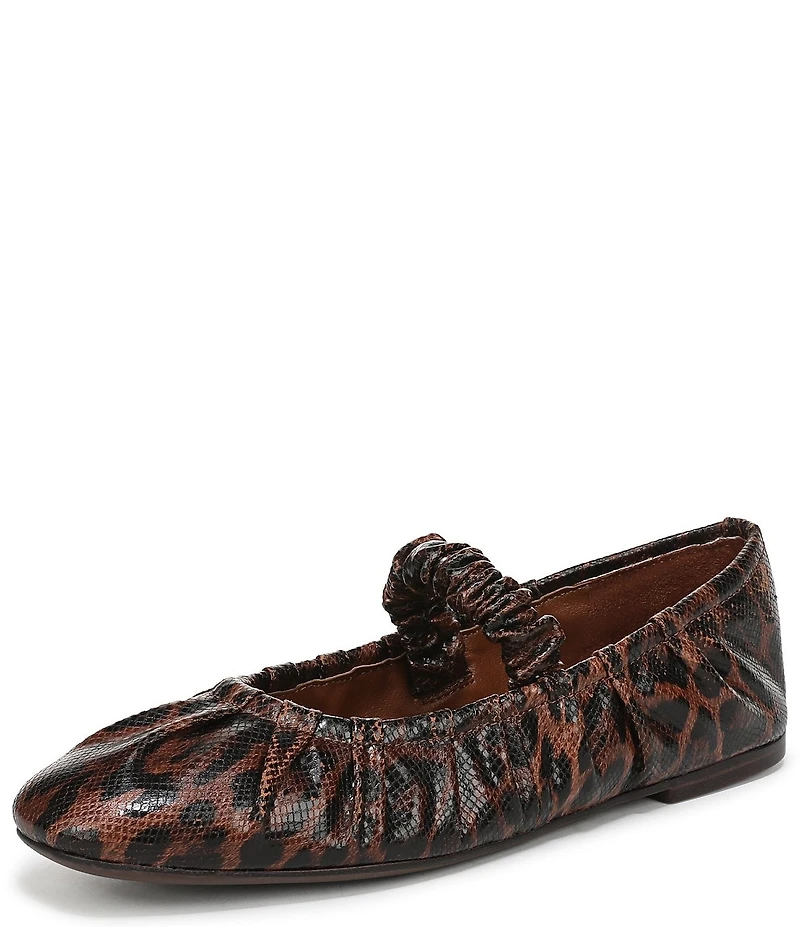 Circus NY by Sam Edelman Blythe Ruched Leopard Print Mary Jane Ballet Flats