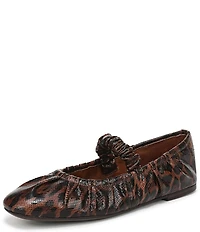 Circus NY by Sam Edelman Blythe Ruched Leopard Print Mary Jane Ballet Flats