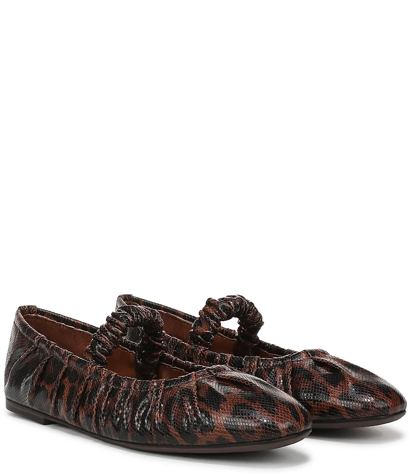 Circus NY by Sam Edelman Blythe Ruched Leopard Print Mary Jane Ballet Flats