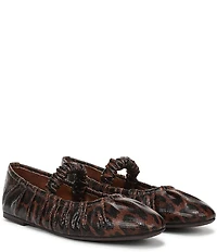 Circus NY by Sam Edelman Blythe Ruched Leopard Print Mary Jane Ballet Flats
