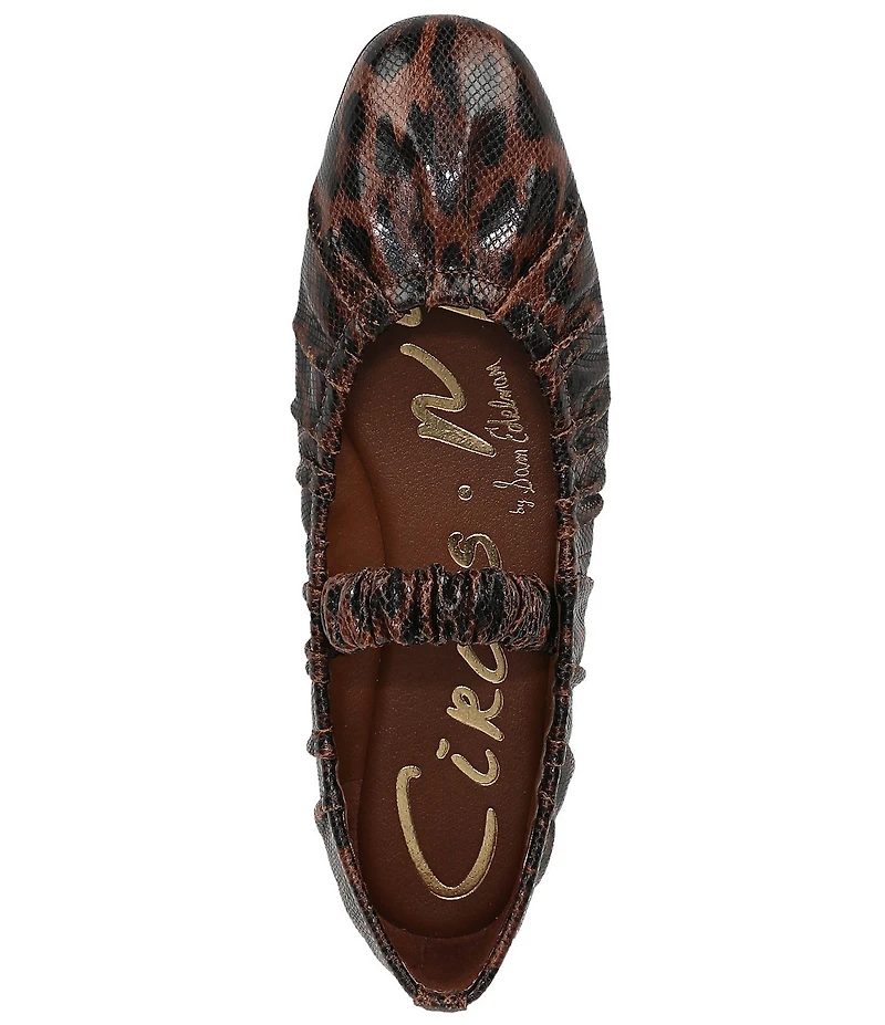 Circus NY by Sam Edelman Blythe Ruched Leopard Print Mary Jane Ballet Flats