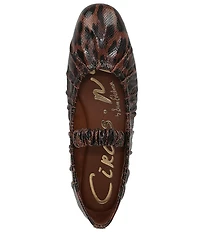 Circus NY by Sam Edelman Blythe Ruched Leopard Print Mary Jane Ballet Flats