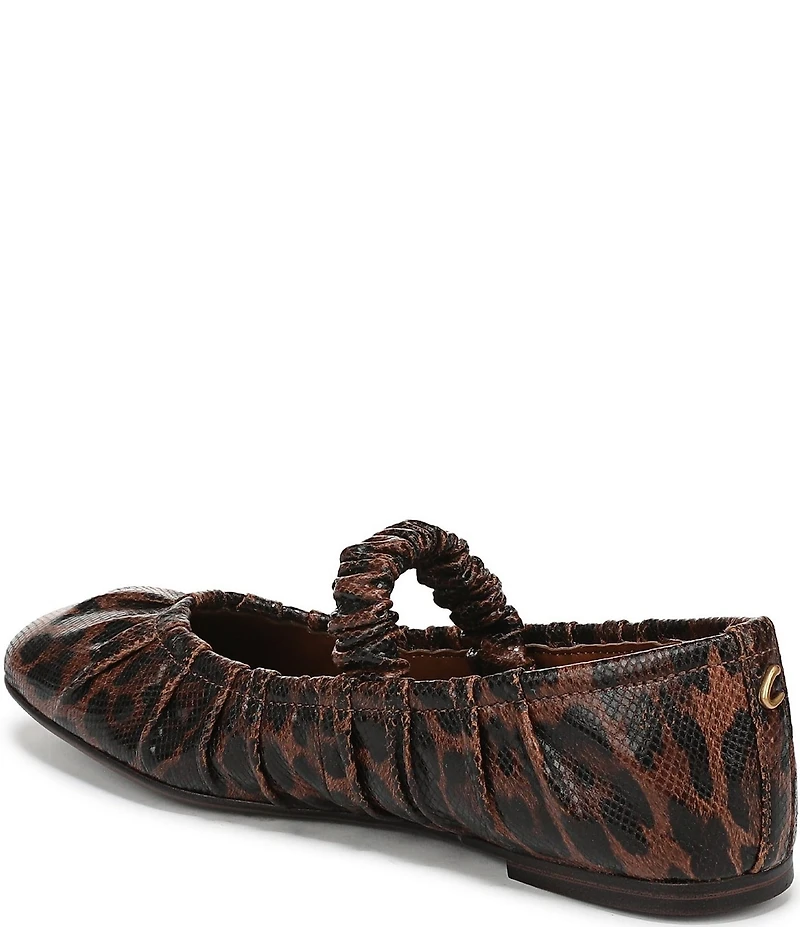 Circus NY by Sam Edelman Blythe Ruched Leopard Print Mary Jane Ballet Flats