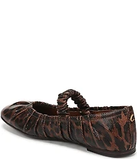 Circus NY by Sam Edelman Blythe Ruched Leopard Print Mary Jane Ballet Flats