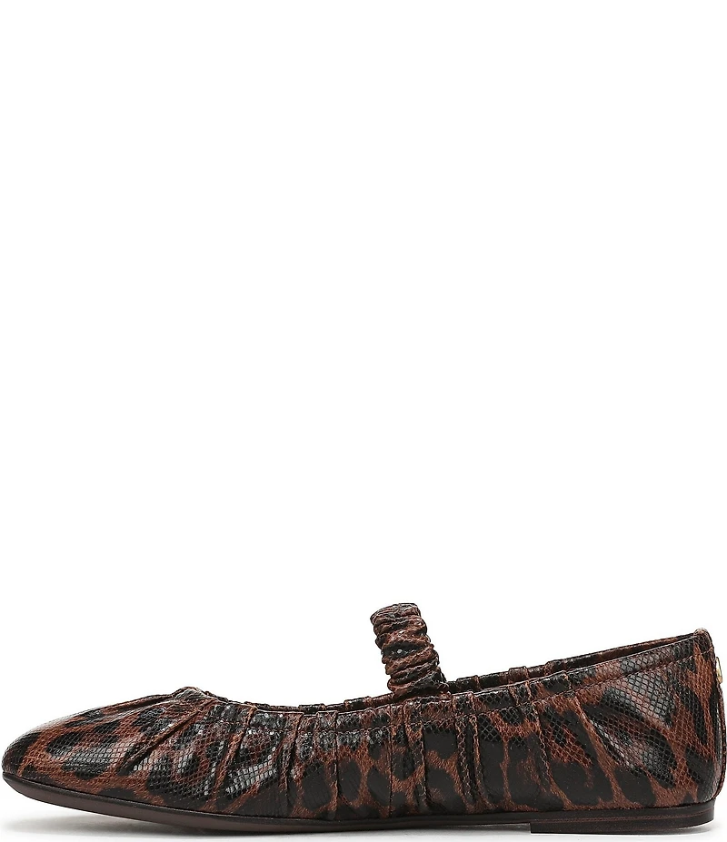 Circus NY by Sam Edelman Blythe Ruched Leopard Print Mary Jane Ballet Flats