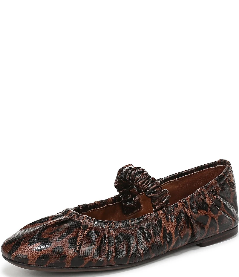 Circus NY by Sam Edelman Blythe Ruched Leopard Print Mary Jane Ballet Flats