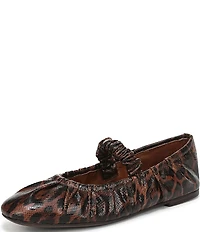 Circus NY by Sam Edelman Blythe Ruched Leopard Print Mary Jane Ballet Flats