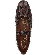 Circus NY by Sam Edelman Blythe Ruched Leopard Print Mary Jane Ballet Flats