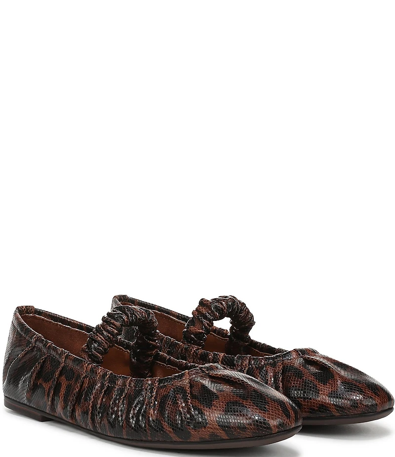 Circus NY by Sam Edelman Blythe Ruched Leopard Print Mary Jane Ballet Flats