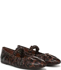 Circus NY by Sam Edelman Blythe Ruched Leopard Print Mary Jane Ballet Flats