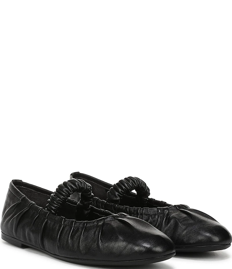 Circus NY by Sam Edelman Blythe Ruched Leather Mary Jane Ballet Flats