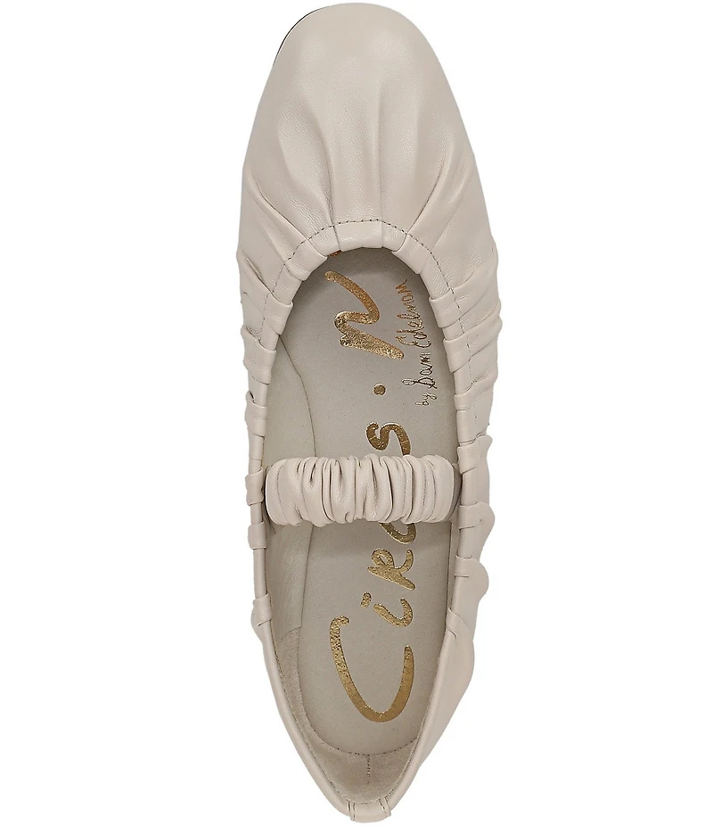 Circus NY by Sam Edelman Blythe Ruched Leather Mary Jane Ballet Flats