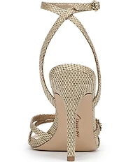 Circus NY by Sam Edelman Bria Woven Floral Ornamented Ankle Wrap Dress Sandals