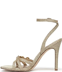 Circus NY by Sam Edelman Bria Woven Floral Ornamented Ankle Wrap Dress Sandals