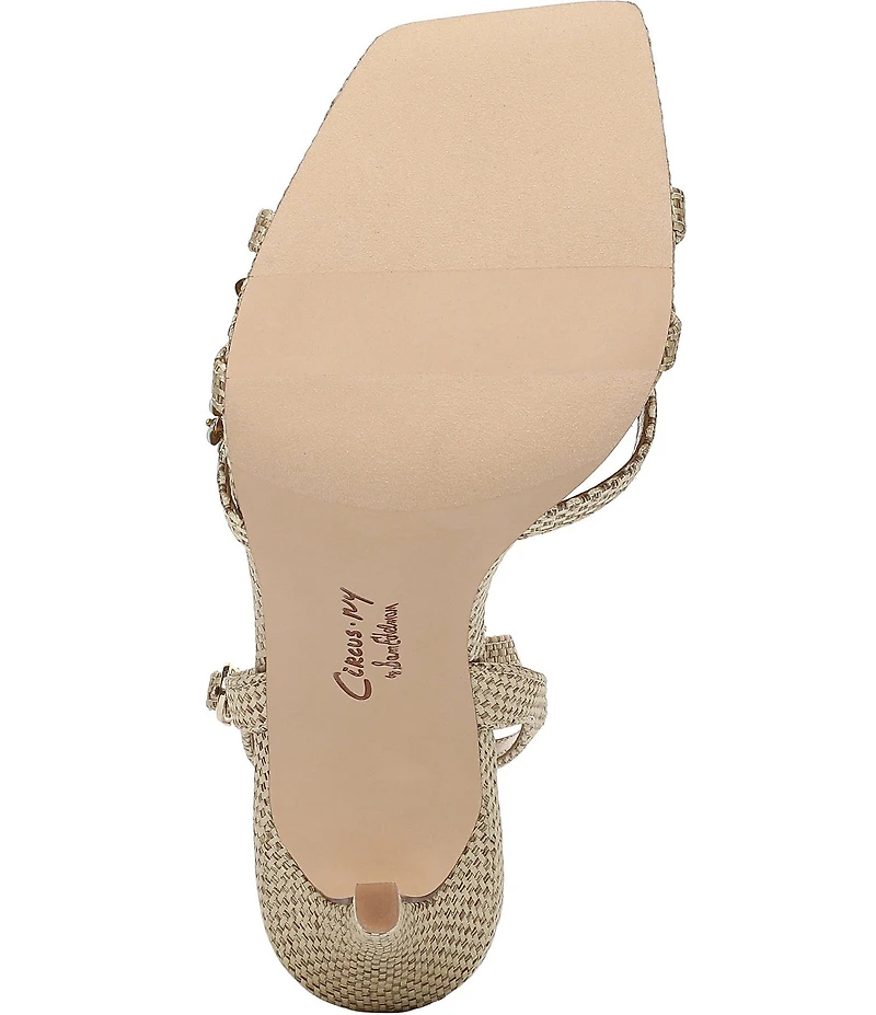 Circus NY by Sam Edelman Bria Woven Floral Ornamented Ankle Wrap Dress Sandals