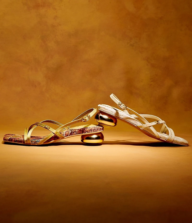 Circus NY by Sam Edelman Caia Leather Sculpted Heel Strappy Dress Sandals
