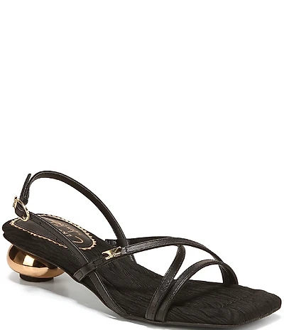 Circus NY by Sam Edelman Caia Leather Sculpted Heel Strappy Dress Sandals
