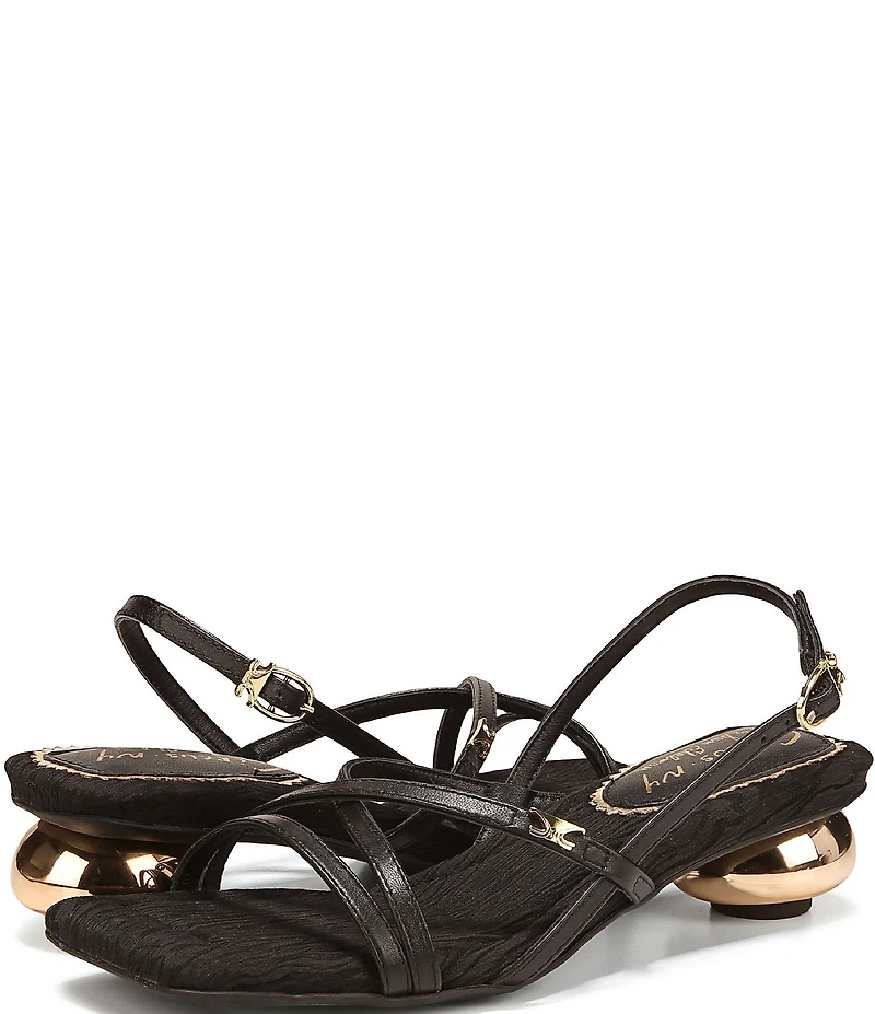 Circus NY by Sam Edelman Caia Leather Sculpted Heel Strappy Dress Sandals