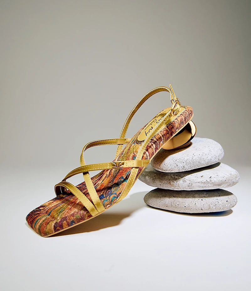 Circus NY by Sam Edelman Caia Satin Sculpted Heel Strappy Dress Sandals