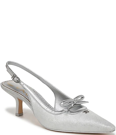 Circus NY by Sam Edelman Cassidy Shimmer Fabric Bow Detail Slingback Pumps