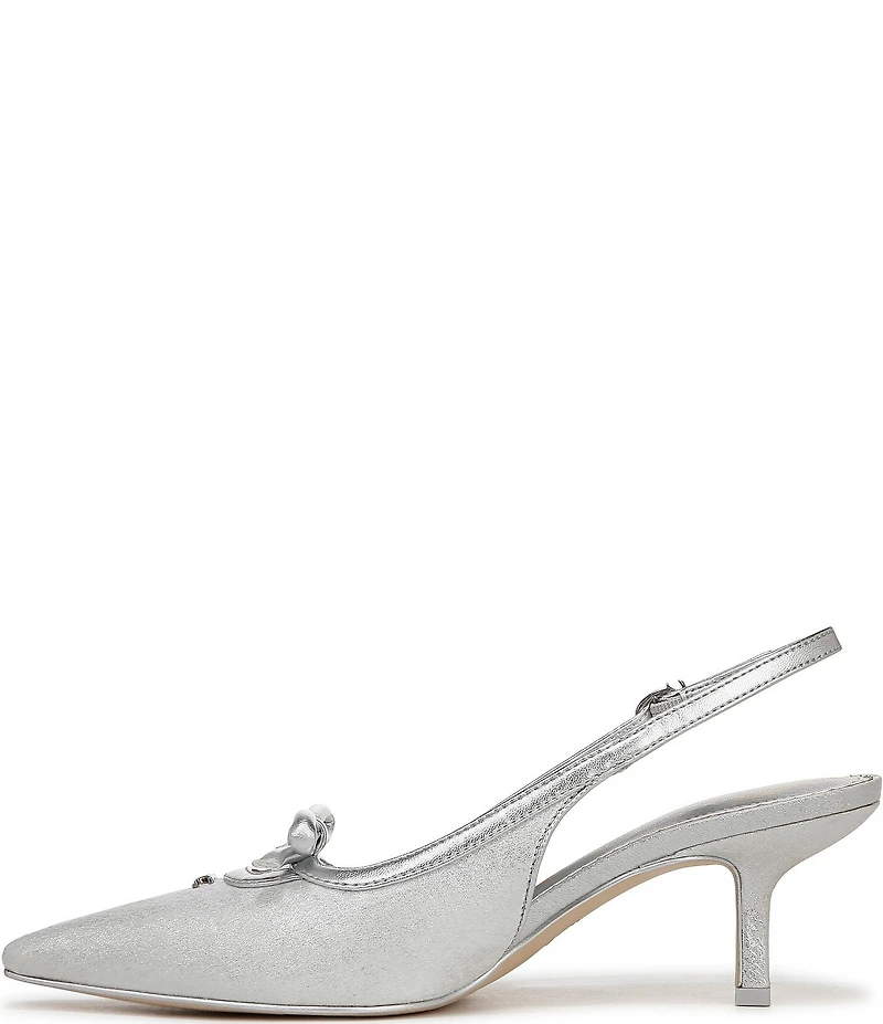 Circus NY by Sam Edelman Cassidy Shimmer Fabric Bow Detail Slingback Pumps