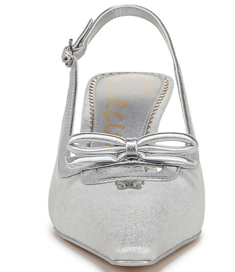 Circus NY by Sam Edelman Cassidy Shimmer Fabric Bow Detail Slingback Pumps