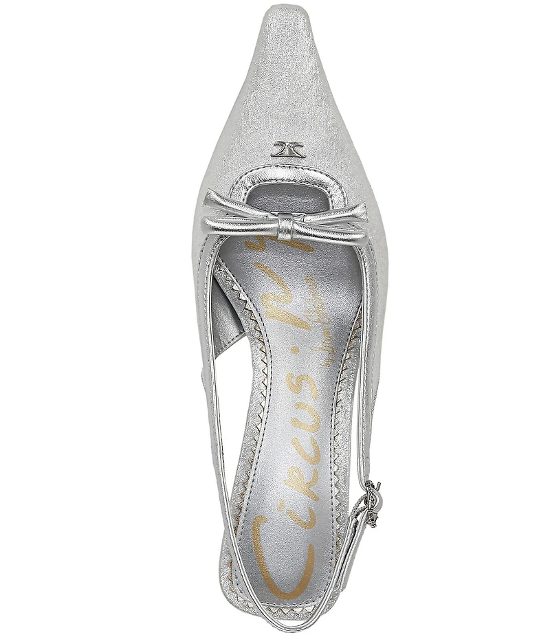 Circus NY by Sam Edelman Cassidy Shimmer Fabric Bow Detail Slingback Pumps