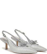 Circus NY by Sam Edelman Cassidy Shimmer Fabric Bow Detail Slingback Pumps