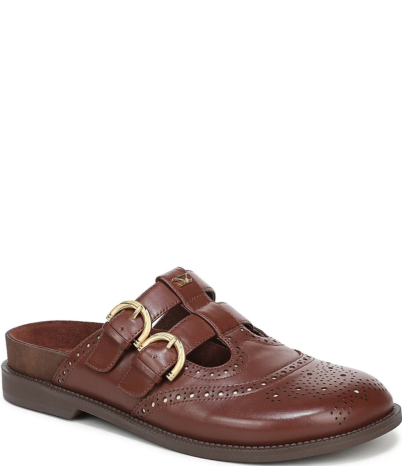 Circus NY by Sam Edelman Claudia Leather Brogue Double Buckle Mary Jane Mules