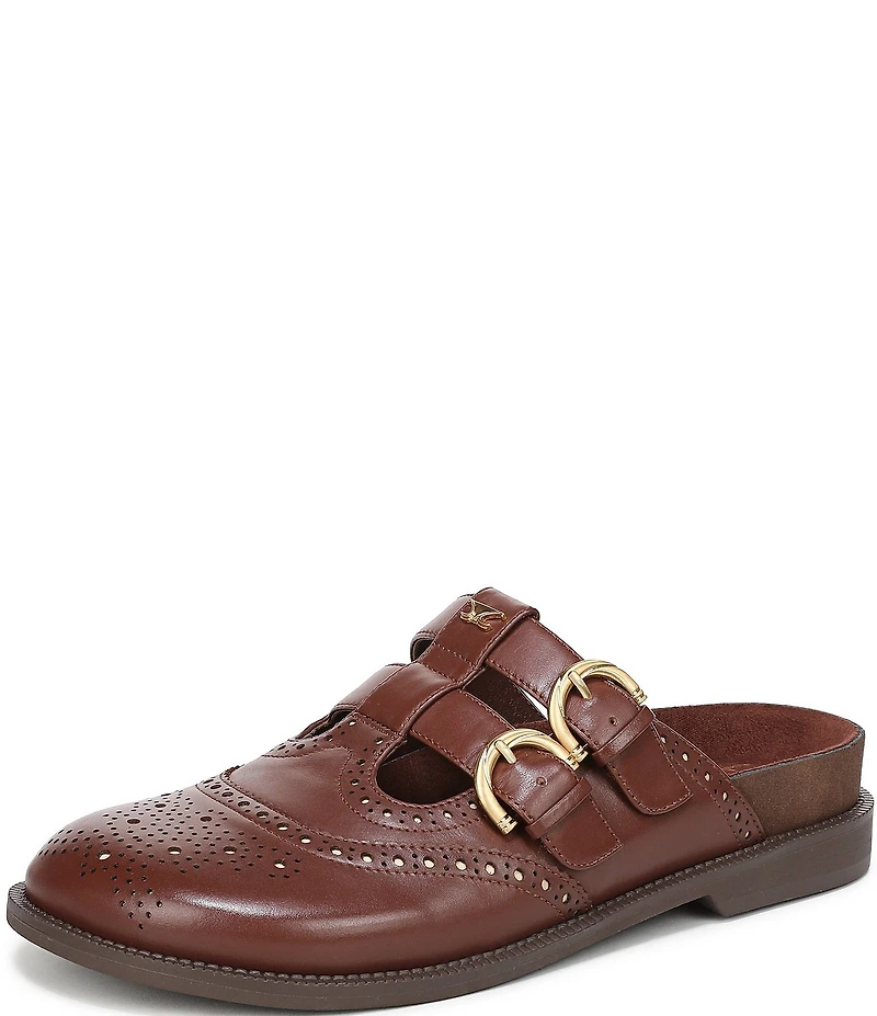 Circus NY by Sam Edelman Claudia Leather Brogue Double Buckle Mary Jane Mules