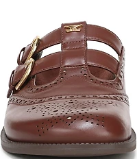 Circus NY by Sam Edelman Claudia Leather Brogue Double Buckle Mary Jane Mules
