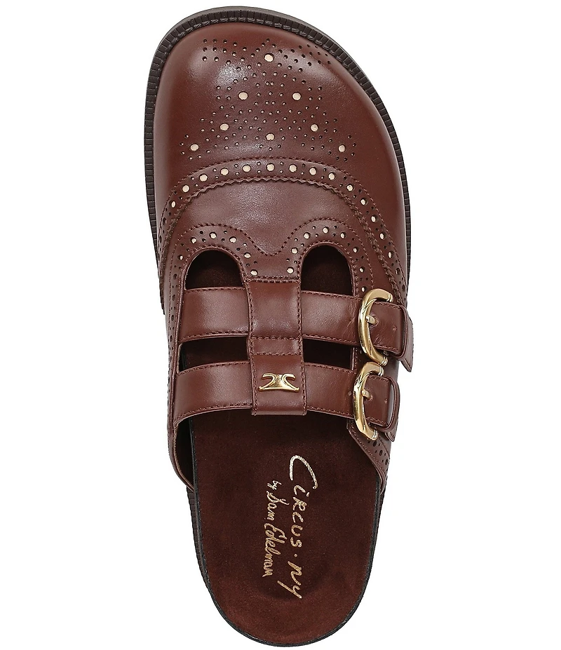 Circus NY by Sam Edelman Claudia Leather Brogue Double Buckle Mary Jane Mules
