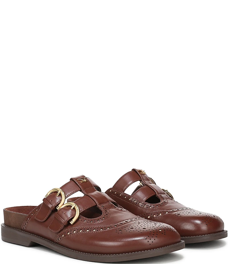 Circus NY by Sam Edelman Claudia Leather Brogue Double Buckle Mary Jane Mules