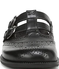 Circus NY by Sam Edelman Claudia Leather Brogue Double Buckle Mary Jane Mules