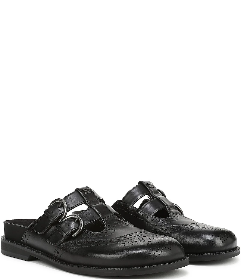 Circus NY by Sam Edelman Claudia Leather Brogue Double Buckle Mary Jane Mules