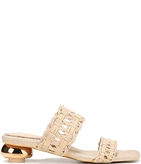 Circus NY by Sam Edelman Clover Woven Leather Sculpted Heel Slip On Dress Sandals