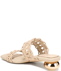 Circus NY by Sam Edelman Clover Woven Leather Sculpted Heel Slip On Dress Sandals