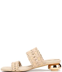 Circus NY by Sam Edelman Clover Woven Leather Sculpted Heel Slip On Dress Sandals
