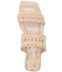 Circus NY by Sam Edelman Clover Woven Leather Sculpted Heel Slip On Dress Sandals