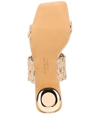 Circus NY by Sam Edelman Clover Woven Leather Sculpted Heel Slip On Dress Sandals