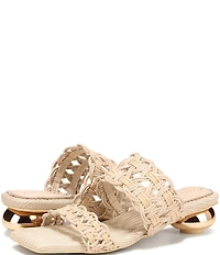 Circus NY by Sam Edelman Clover Woven Leather Sculpted Heel Slip On Dress Sandals