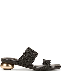 Circus NY by Sam Edelman Clover Woven Leather Sculpted Heel Slip On Dress Sandals
