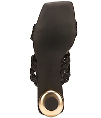 Circus NY by Sam Edelman Clover Woven Leather Sculpted Heel Slip On Dress Sandals
